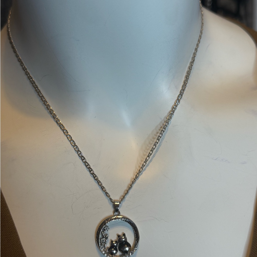 Silver panda Pendant Necklace